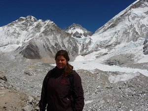 Rachel at Mt. Everest Base Camp (17591 feet)