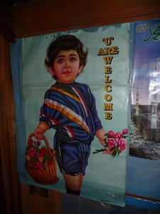 Wierdest poster in our room 1st night on Annapurna Trek (Is it a boy or a girl?)