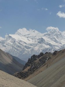 Annapurnas down the valley from Phedi