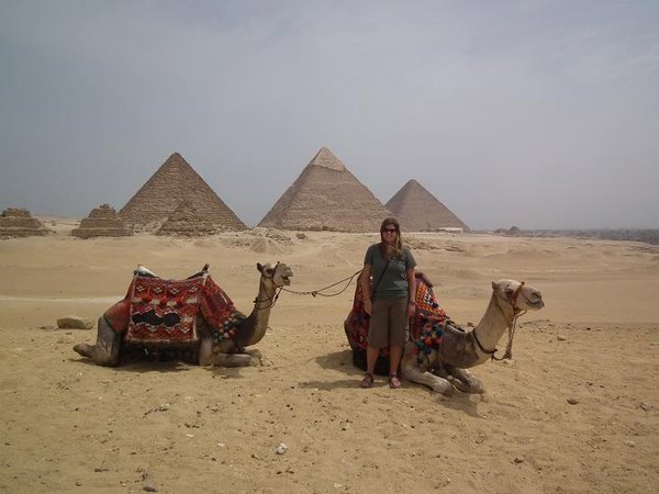 Our camels at the Pyramids