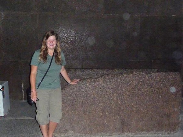 Rachel in the burial chamber of the Great Pyramid