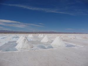 Salt piles on the Bolivian Salt Flats