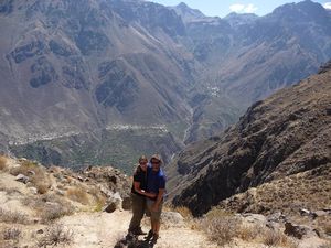 Us at the top of Colca Canyon, the deepest canyon in the world