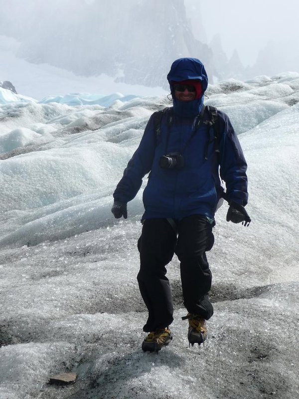 Ian walking on a glacier