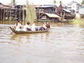 Boating through a village