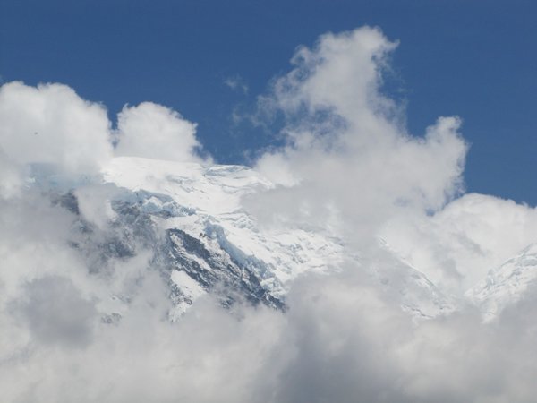 Huascaran disappearing into the clouds