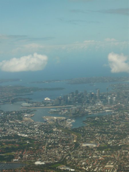 View from our plane of Sydney