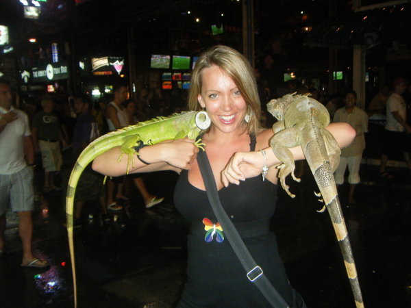 Attacked by guys with Iguanas in the street