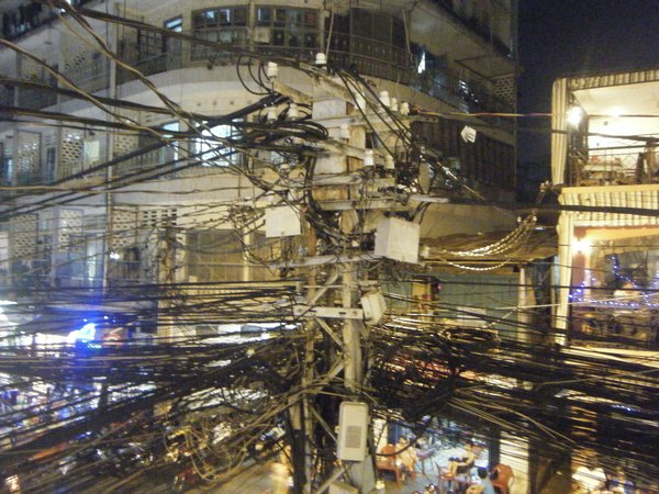 Telegraph pole wires