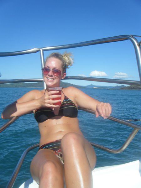 Relaxing on the boat