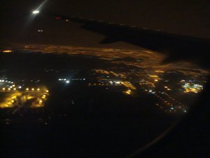Vue de Lima de nuit en avion