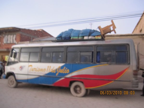 Onze bus van Uyuni naar Potosi