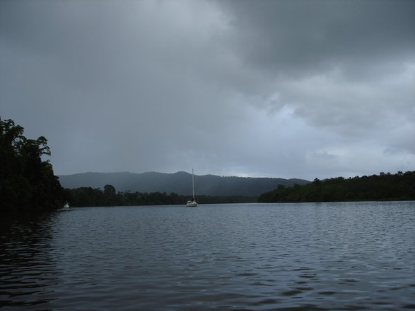 A rainy morning on the river we are in the wet tropics