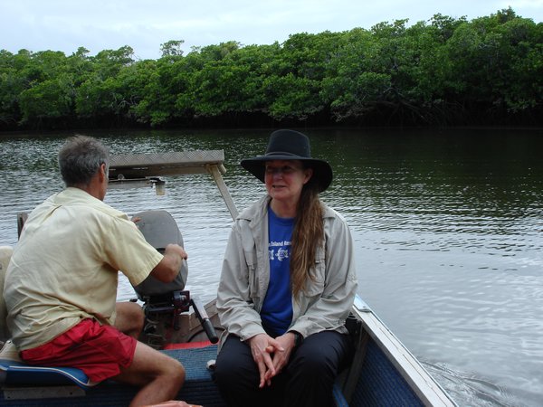 My mangrove mentor Marilyn and our host and excellent mangrove spotter Nigel
