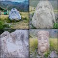 Giant Stone Heads Sculpture at Sno Village 