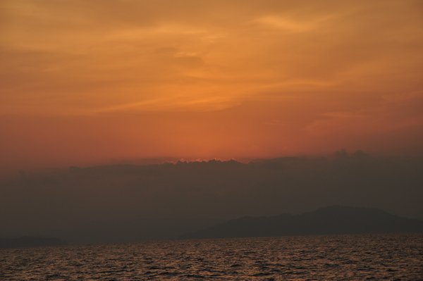 Sunset on the return ferry