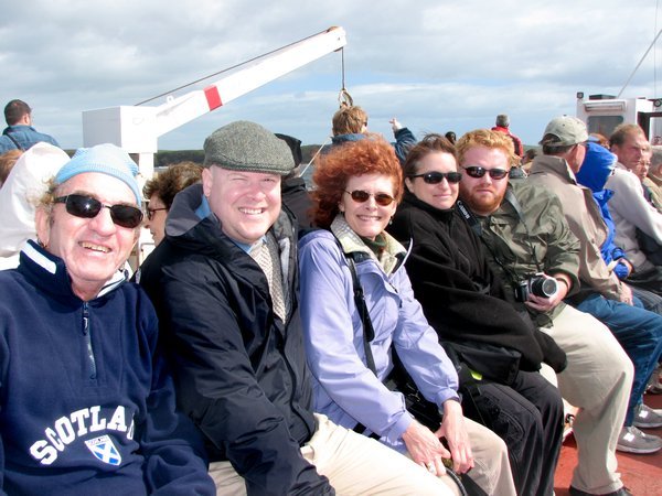 Burt, John, Mom, Nikki & Joe on boat to Orkney Islands