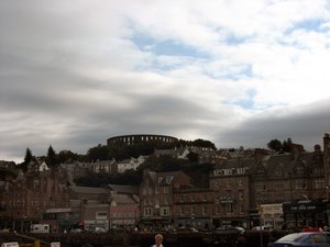 Oban with McCaigs tower on hilltop.