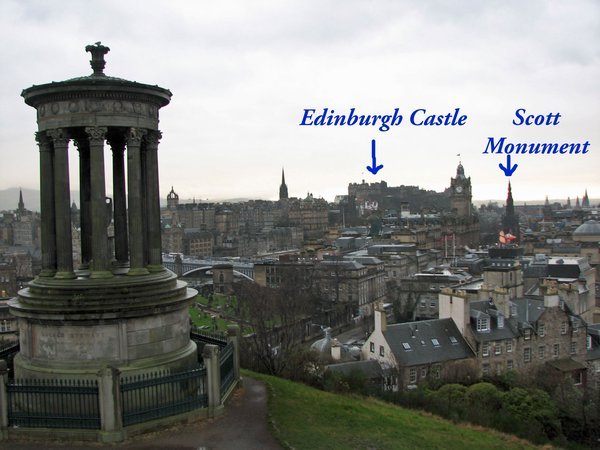 The Dugald Stewart Monument overlooking Edinburgh