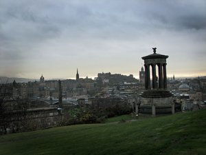 The Dugald Stewart Monument overlooking Edinburgh
