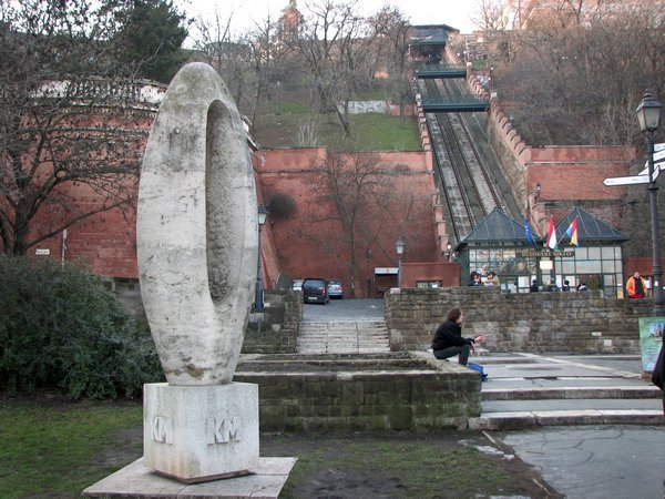 The Zero Kilometer Stone and Budvari Siklo (Buda Hill Funicular) 