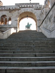 Stairs leading up to St. King Stephen's monument.