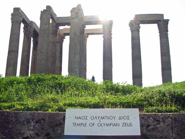 Temple of Olympian Zeus sign