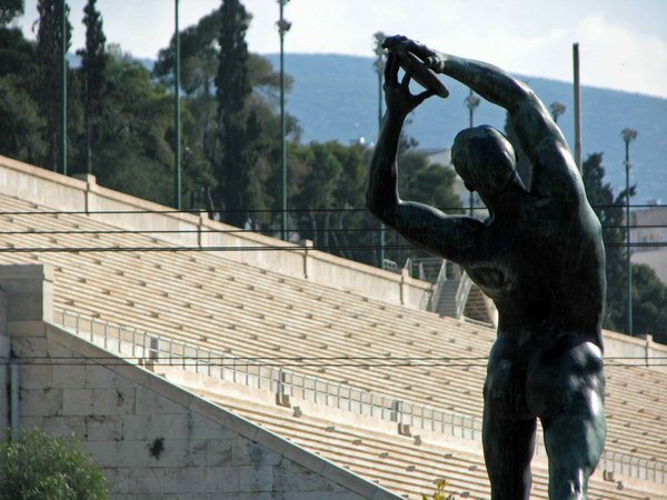 Panathinaiko Stadium and statue