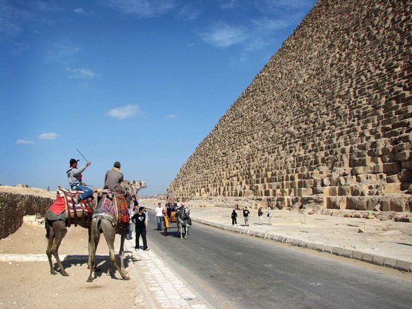 Camel riders and Pyramid
