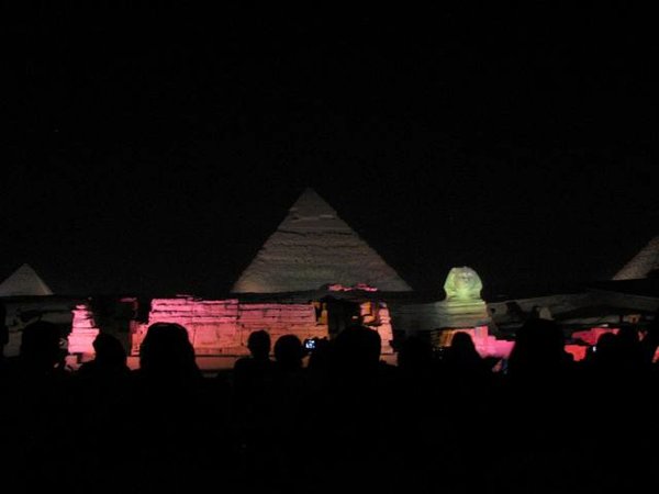 Light show at Pyramids.