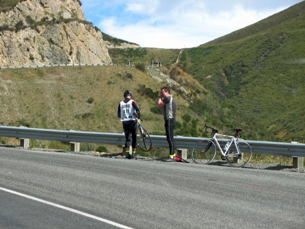 Bikers slacking off.  Just because they're going hundreds of miles in one day, geez...