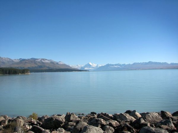 Lake Pukaki with Mount Cook looming in distance