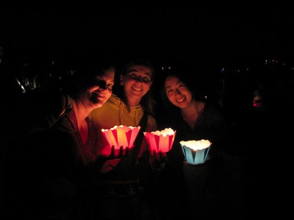 Myself, Tini and Stephanie with our candles.