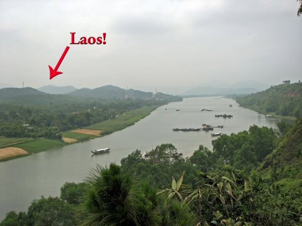Perfume River (maybe) and distant mountains of Laos (definitely)