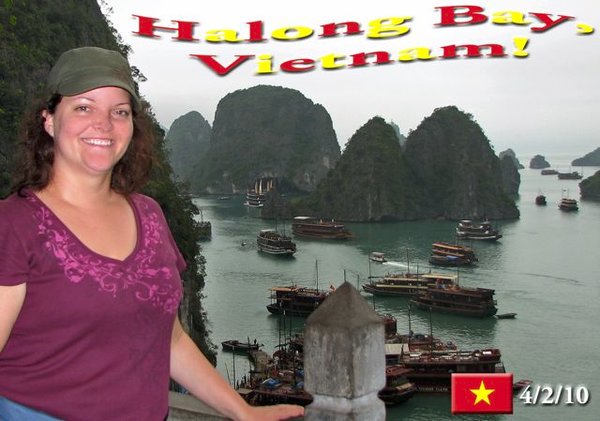 Moi in Halong Bay, up by the caves.