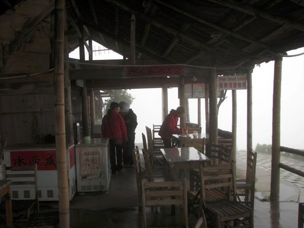 Judy, Rita and Ling getting coffee.  Just a wee bit foggy.