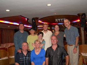 Gang and Coco in bar of boat.