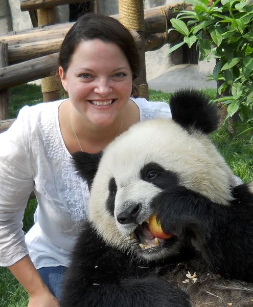 Moi and panda- he likes to eat!