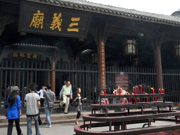 San Yi Temple and candle rack.