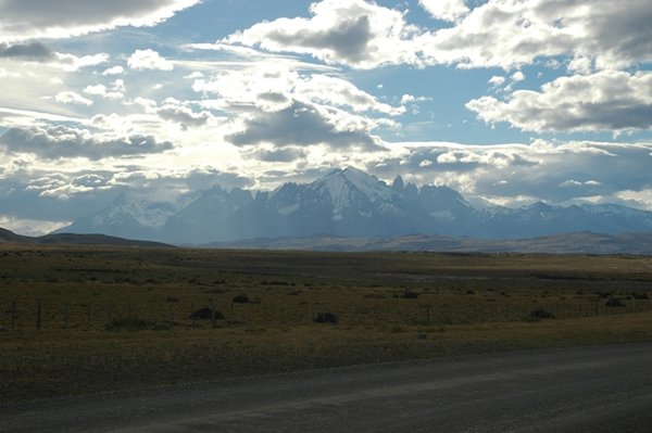 Driving down towards Torres del Paine