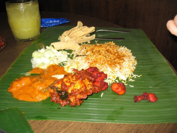 Banana leaf curry at Samy's on Dempsey Hill