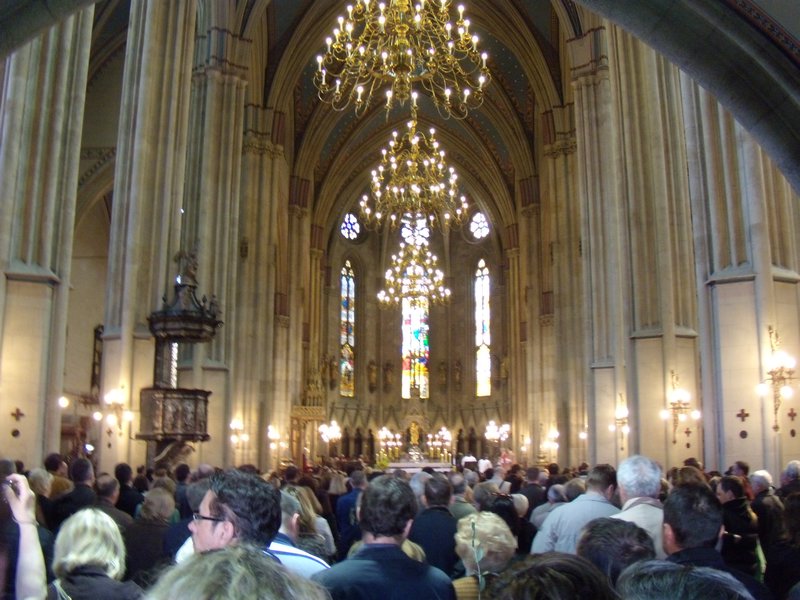 People in the cathedral