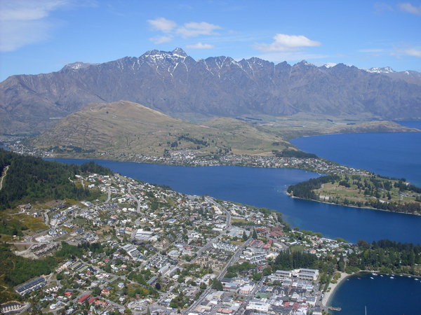 View of Queenstown and The Remarkables
