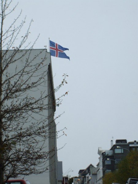 Iceland Flag on a Random Building