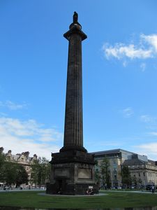 Tall pillar with a small statue on top