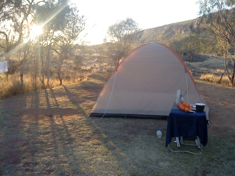 Sunrise at our Glen Helen Gorge Campsite 