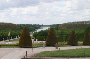 Looking out over the gardens from Versailles palace