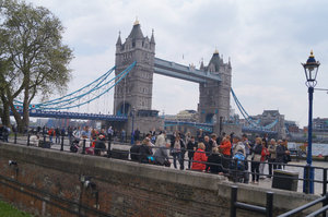 Tower Bridge from the tower of London ramparts