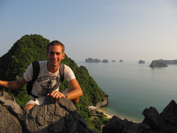 Chris at the Summit of Monkey Island, Ha Long Bay