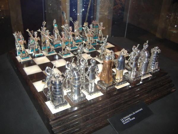 A silver chess set in the silver museum